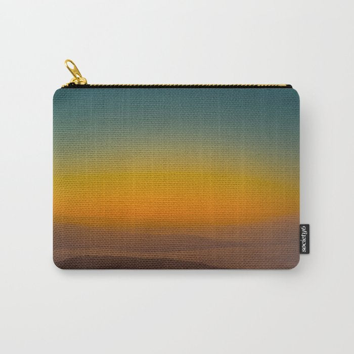 Pretty Pastel Yellow Red Green Sunset With Lone Pine Tree Silhouette Carry All Pouch Gallery Image 1