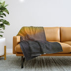 Pretty Pastel Yellow Red Green Sunset With Lone Pine Tree Silhouette Throw Blanket Gallery Image 1