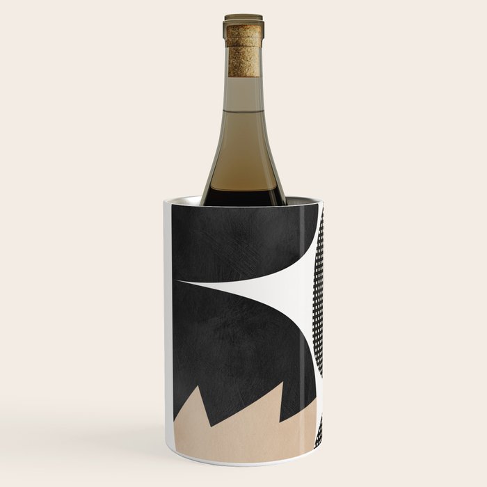 black white abstract shape art 2 Wine Chiller Gallery Image 2