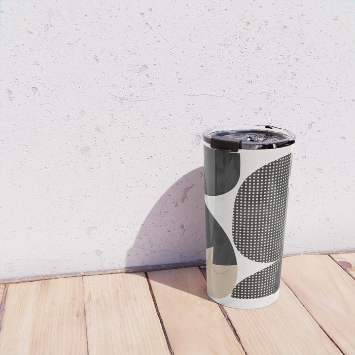 black white abstract shape art 2 Travel Mug Gallery Image 4