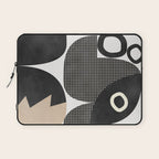 black white abstract shape art 2 Laptop Sleeve Gallery Image 1