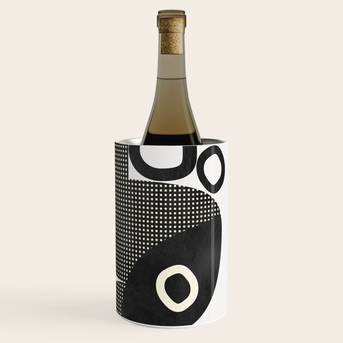 black white abstract shape art 2 Wine Chiller Gallery Image 3