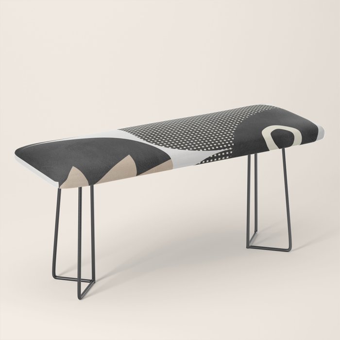 black white abstract shape art 2 Bench Gallery Image 1