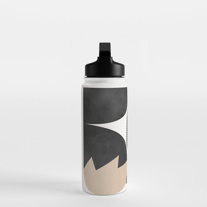 black white abstract shape art 2 Water Bottle Gallery Image 3