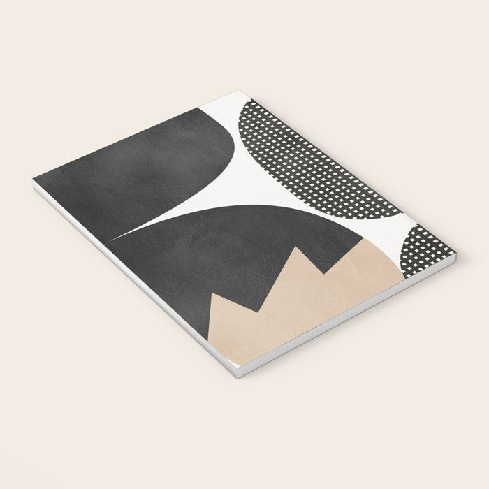 black white abstract shape art 2 Notebook Gallery Image 3