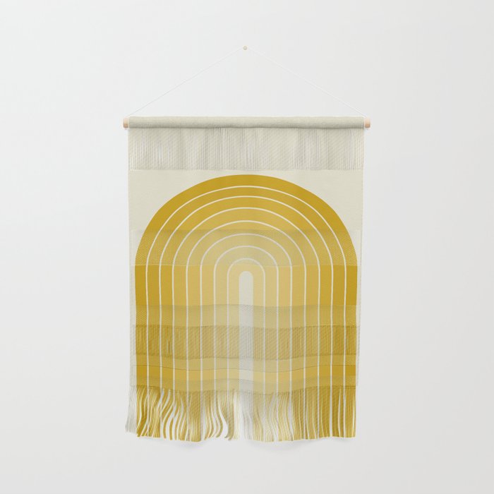 Gradient Arch XXV Gold Sunshine Mid Century Modern Rainbow Wall Hanging Gallery Image 1