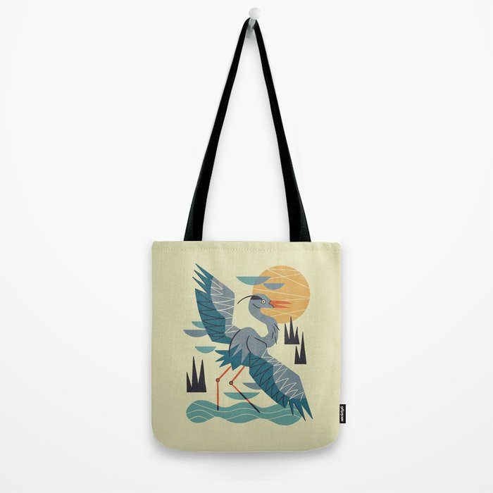 Stretching Heron Tote Bag Gallery Image 2