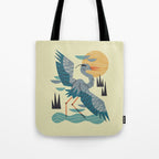 Stretching Heron Tote Bag Gallery Image 1