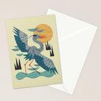 Stretching Heron Stationery Card Gallery Image 2