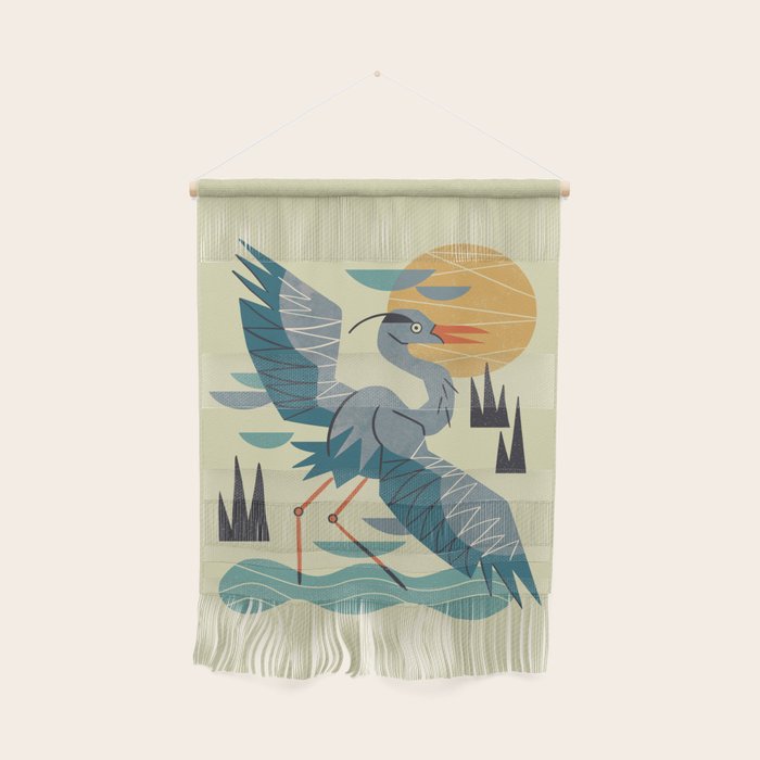 Stretching Heron Wall Hanging Gallery Image 1