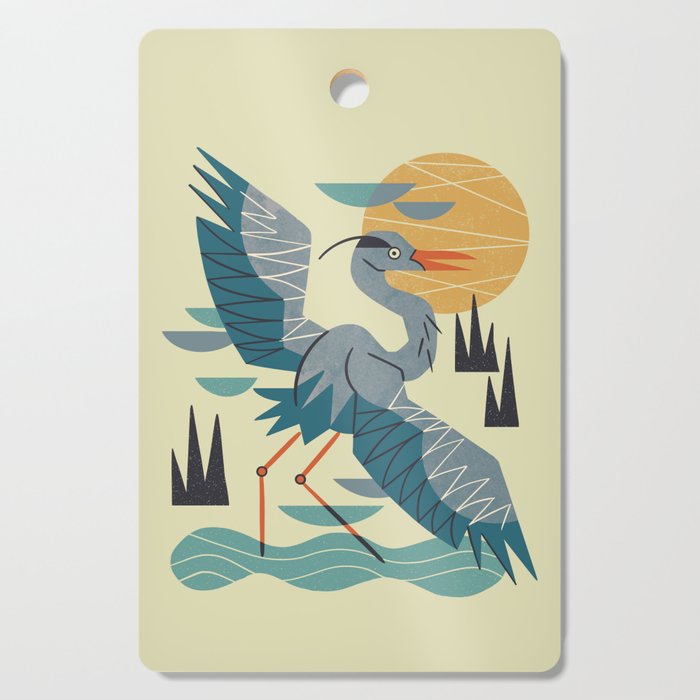 Stretching Heron Cutting Board Gallery Image 1
