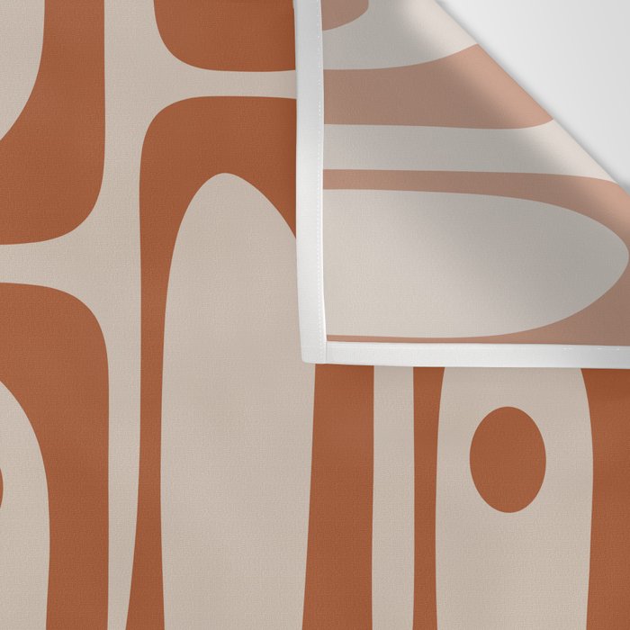 Mid Century Modern Piquet Abstract Pattern in Clay and Putty Tones Wall Tapestry Gallery Image 3