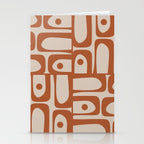 Mid Century Modern Piquet Abstract Pattern in Clay and Putty Tones Stationery Card Gallery Image 2