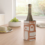 Mid Century Modern Piquet Abstract Pattern in Clay and Putty Tones Wine Chiller Gallery Image 4
