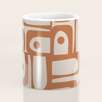 Mid Century Modern Piquet Abstract Pattern in Clay and Putty Tones Coffee Mug Gallery Image 4