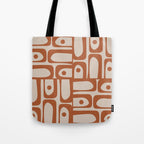 Mid Century Modern Piquet Abstract Pattern in Clay and Putty Tones Tote Bag Gallery Image 1