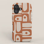 Mid Century Modern Piquet Abstract Pattern in Clay and Putty Tones iPhone Case Gallery Image 1