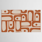 Mid Century Modern Piquet Abstract Pattern in Clay and Putty Tones Tablecloth Gallery Image 2