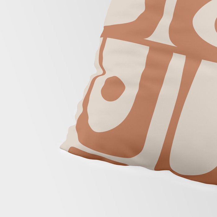 Mid Century Modern Piquet Abstract Pattern in Clay and Putty Tones Pillow Sham Gallery Image 4