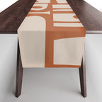 Mid Century Modern Piquet Abstract Pattern in Clay and Putty Tones Table Runner Gallery Image 1