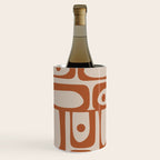 Mid Century Modern Piquet Abstract Pattern in Clay and Putty Tones Wine Chiller Gallery Image 2