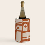 Mid Century Modern Piquet Abstract Pattern in Clay and Putty Tones Wine Chiller Gallery Image 1