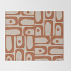 Mid Century Modern Piquet Abstract Pattern in Clay and Putty Tones Throw Blanket Gallery Image 2