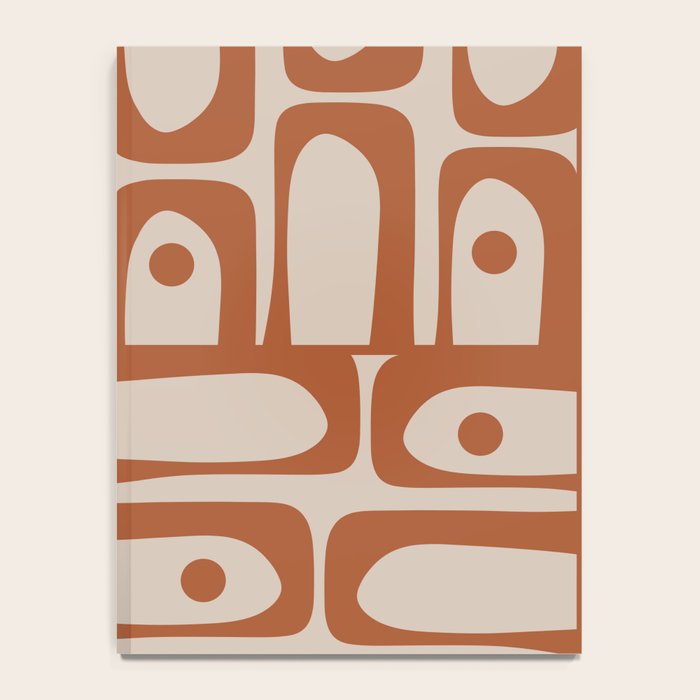 Mid Century Modern Piquet Abstract Pattern in Clay and Putty Tones Notebook Gallery Image 4