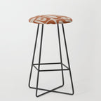 Mid Century Modern Piquet Abstract Pattern in Clay and Putty Tones Stool Gallery Image 1