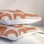 Mid Century Modern Piquet Abstract Pattern in Clay and Putty Tones Pillow Sham Gallery Image 3