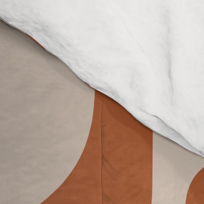 Mid Century Modern Piquet Abstract Pattern in Clay and Putty Tones Comforter Gallery Image 4