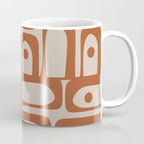 Mid Century Modern Piquet Abstract Pattern in Clay and Putty Tones Coffee Mug Gallery Image 1