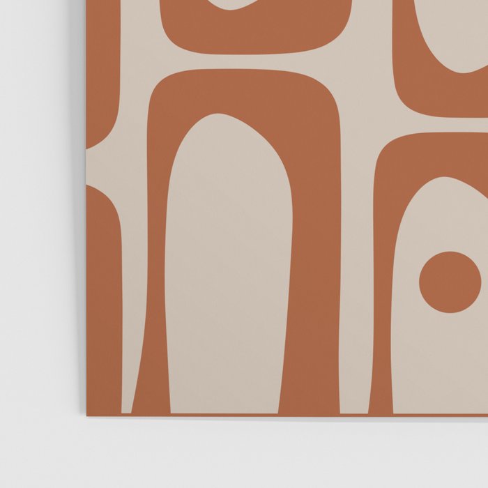 Mid Century Modern Piquet Abstract Pattern in Clay and Putty Tones Poster Gallery Image 3