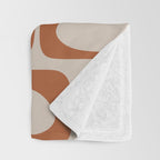 Mid Century Modern Piquet Abstract Pattern in Clay and Putty Tones Throw Blanket Gallery Image 3