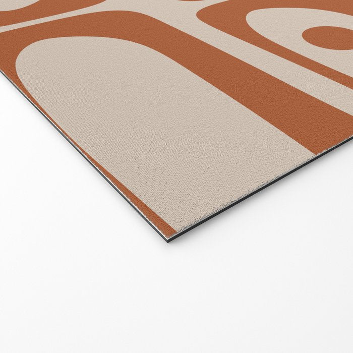 Mid Century Modern Piquet Abstract Pattern in Clay and Putty Tones Welcome Mat Gallery Image 2
