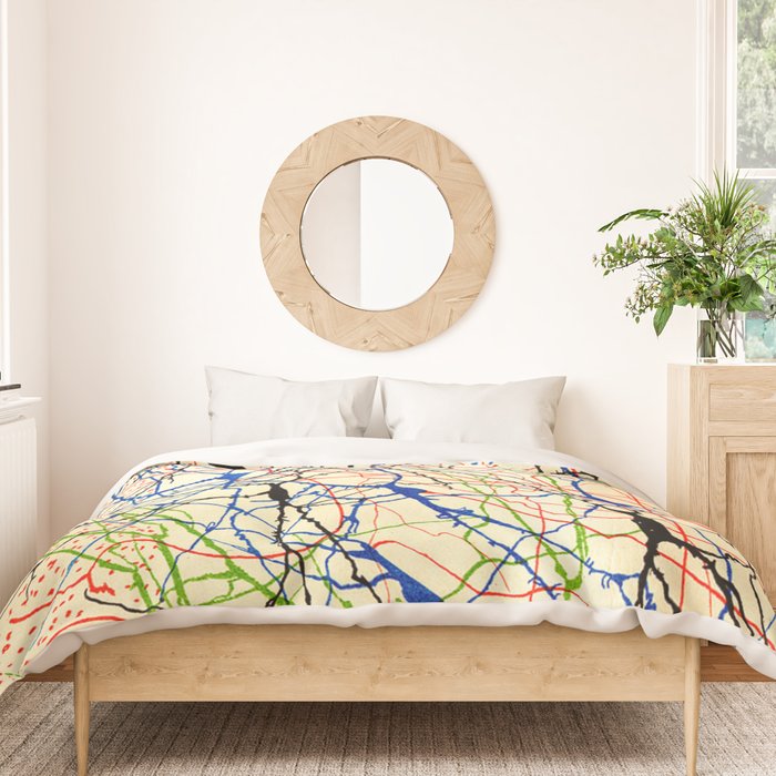 Santiago Ramón Y Cajal Nerve Cells Duvet Cover Gallery Image 3