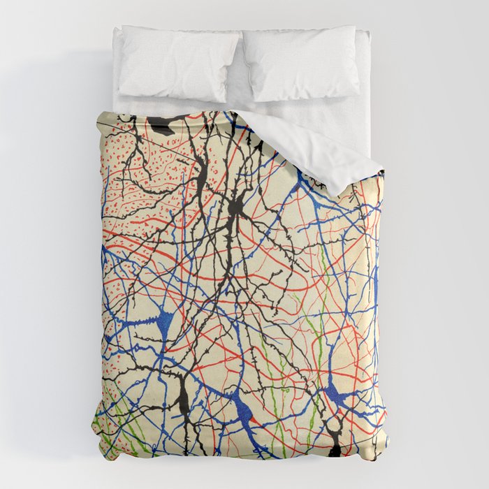 Santiago Ramón Y Cajal Nerve Cells Duvet Cover Gallery Image 1