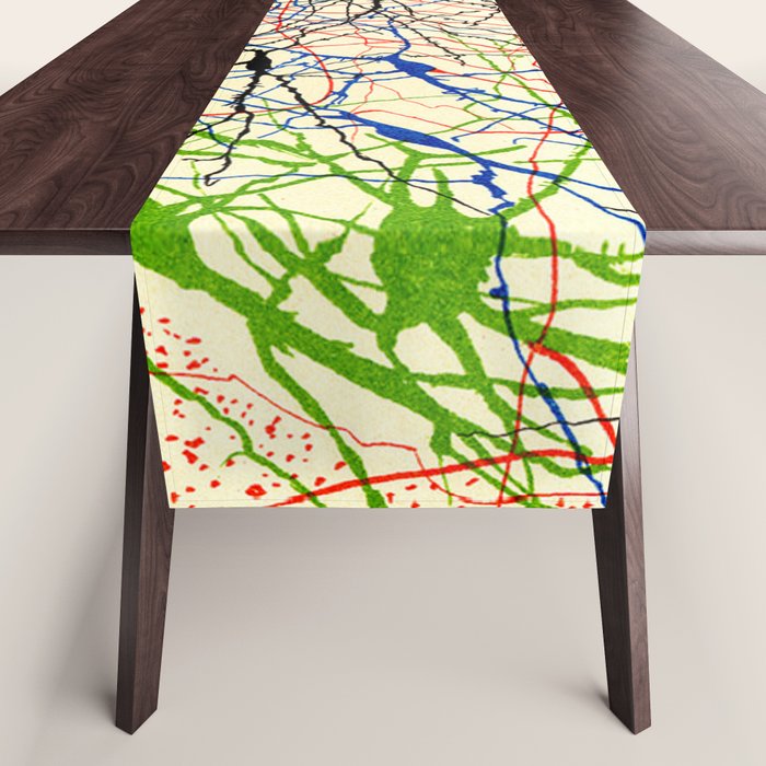 Santiago Ramón Y Cajal Nerve Cells Table Runner Gallery Image 1