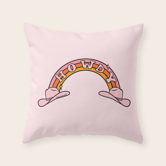 Howdy Rainbow Throw Pillow Gallery Image 6