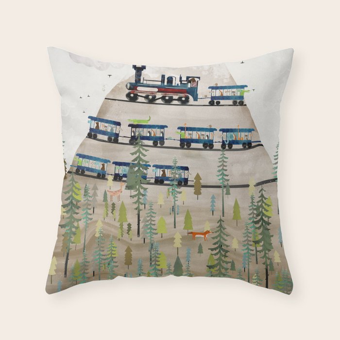 adventure mountain Throw Pillow Gallery Image 1