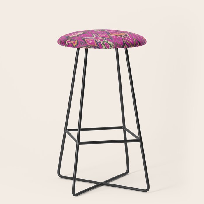 Uzbekistan Rug Deep Pink Stool Gallery Image 1