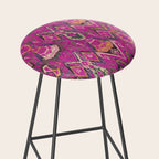 Uzbekistan Rug Deep Pink Stool Gallery Image 2