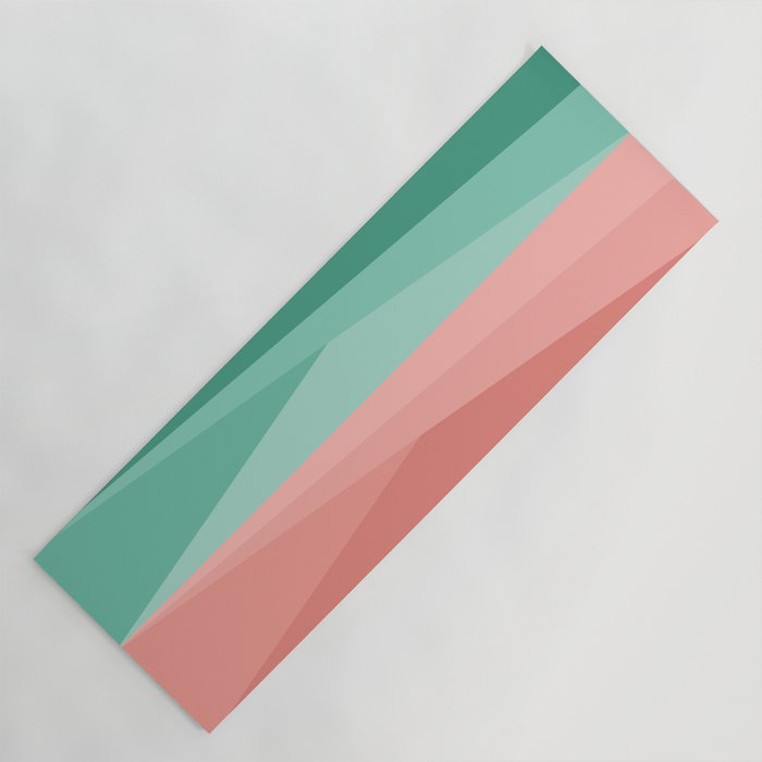 Geometric Triangles VII Pink and Green Yoga Mat Gallery Image 1