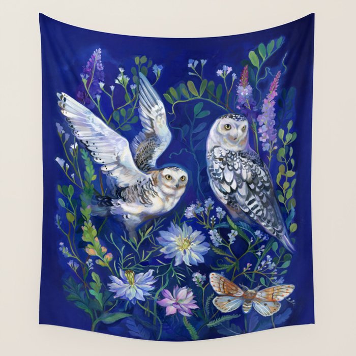 Flower Garden Owls Wall Tapestry Gallery Image 4