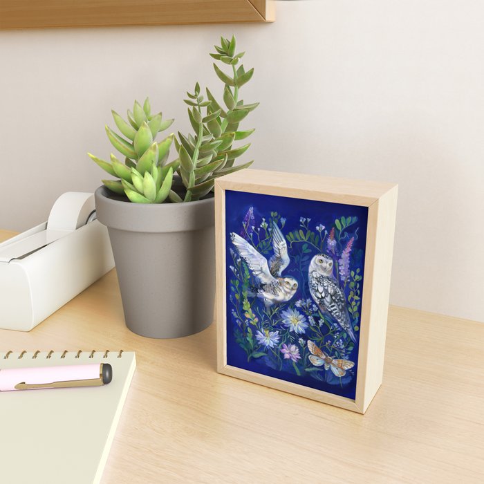 Flower Garden Owls Mini Art Print Gallery Image 2