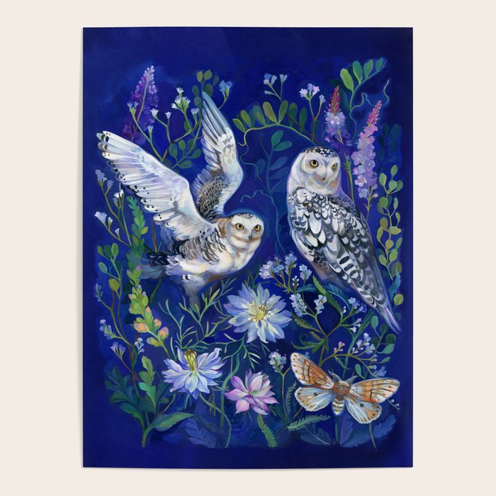Flower Garden Owls Poster Gallery Image 1