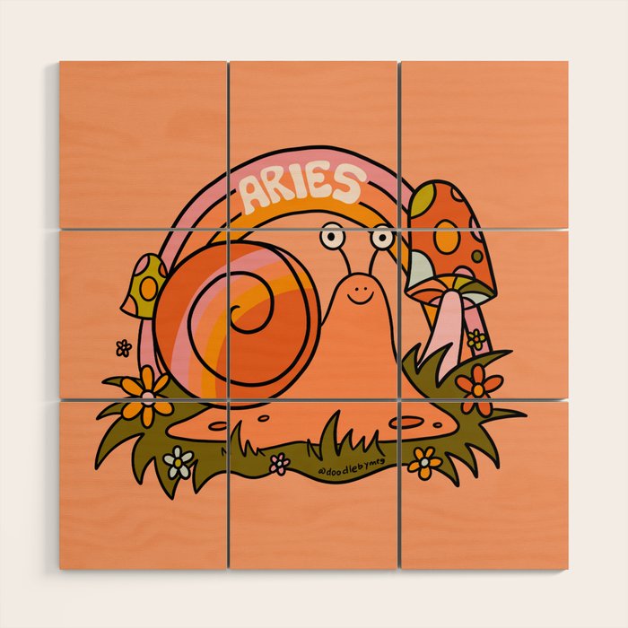 Aries Snail Wood Wall Art Gallery Image 1