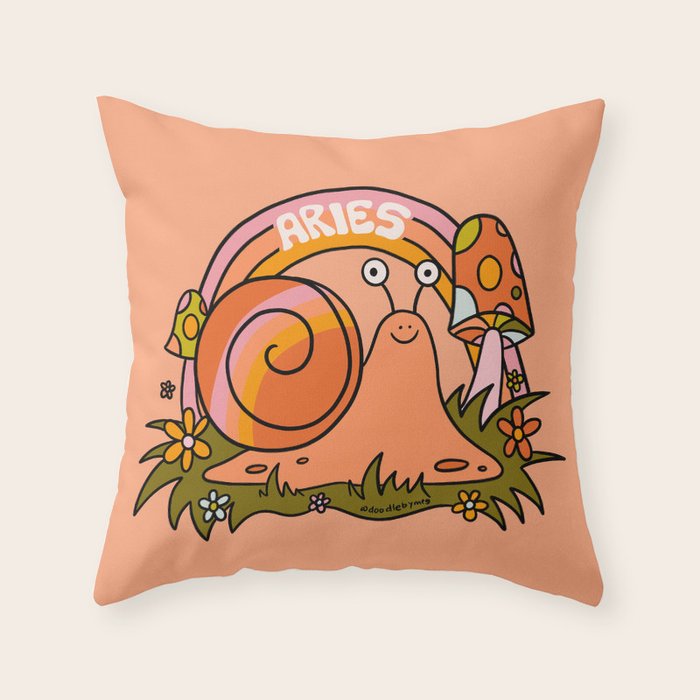 Aries Snail Throw Pillow Gallery Image 6
