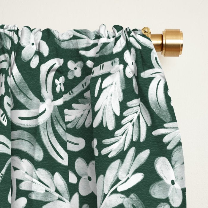 Greenish Tropical Palm Breeze Window Curtain Gallery Image 2