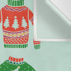 Vintage Ugly Christmas Sweaters: Mint Green Edition Wall Tapestry Gallery Image 3